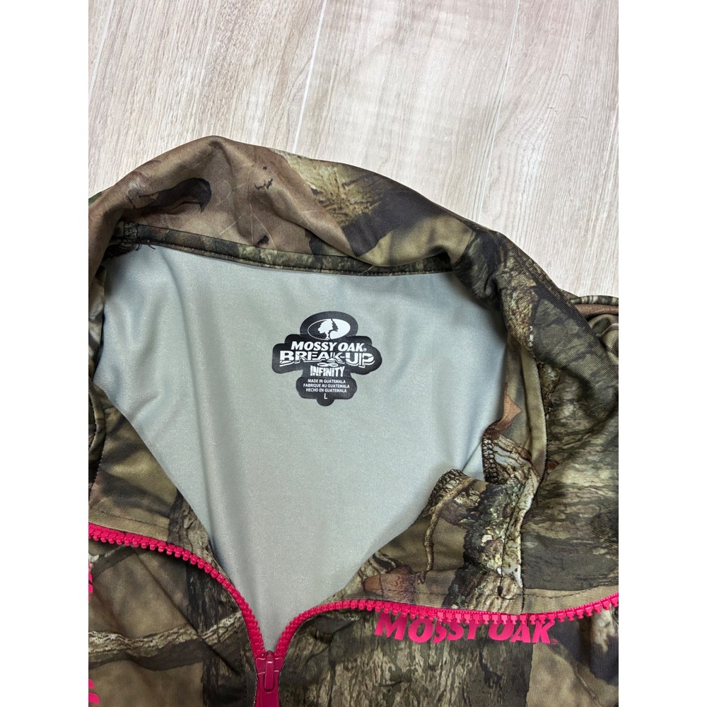 Mossy Oak Break-Up Infinity Camo 1/4 Zip Pullover Womens Large Pink Camouflage - Picture 2 of 3